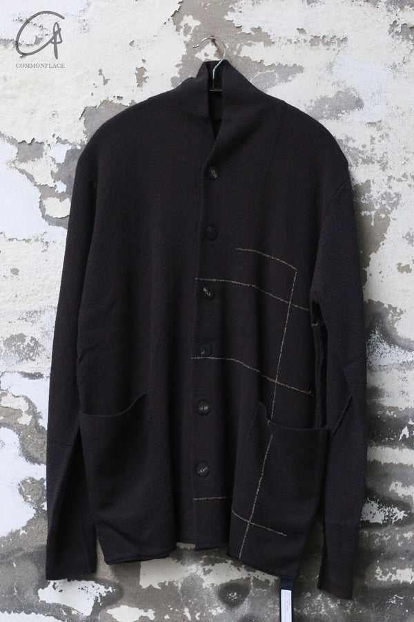 DEVOA 24 Autumn and Winter Button Stand Collar Cardigan DVA-KTS-SHKN-BLUE GRAY KTS-SHKN